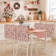 thumbnail image 2 of Christmas Stripes Chair Covers Set of 1 Bell Flower Stars Snowflakes Chair Back Covers Stretch Removable Washable Slipcovers Protector for Dining Room Kitchen Party Decor, 2 of 5