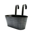 thumbnail image 2 of Balcony Railing Planter, Metal Planter, 10inDeep Hanging Container, Outdoor Flower Pots, Fence Decorations Outdoor, Dark Aged Finish, 1 Pc, 2 of 9