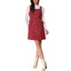 thumbnail image 1 of Vestido Tweed INSPIRE CHIC sin mangas con cuello cuadrado y botones, vestido tipo pinafore A-Line para mujer, L Rojo Oscuro, 1 of 6