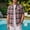 Pink, variant on WIZUTIZ Men's Short Sleeve Button Down Shirt Plaid Loose Lapel Casual Summer Work Shirts with Chest Pocket