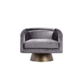 thumbnail image 2 of Rxa 33 Inch Swivel Lounge Chair- Barrel Back- Padded Gray Velvet Upholstery, 2 of 5