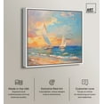 thumbnail image 2 of Sailboats In The Sunset Sailing Wall Art Canvas Wall Art by Art Remedy, White Floater Frame, 41" x 41", 2 of 6
