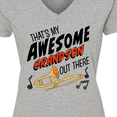 thumbnail image 4 of Inktastic That's My Awesome Grandson Out There with Trombone Women's V-Neck T-Shirt, 4 of 5