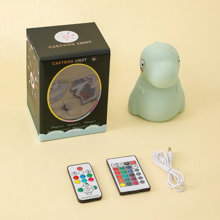 

Dinosaur Shaped Silicone Night Light Soft Warm Touch Feeling Light Lamp for Office Bedside School Dormitory