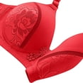 thumbnail image 5 of Meichang Plus Size Bras for Women No Underwire Push Up Bra Racerback Lace T-shirt Bras Full Coverage Breathable Underwear Comfy Supportive Everyday Bras Red 42C, 5 of 8