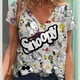 thumbnail image 2 of Camisetas de moda para mujer, lindas camisetas con estampado de Snoopy para niña, ropa informal holgada de verano de estilo Harajuku, camisetas de manga corta con cuello en V estilo Kawaii, 2 of 5