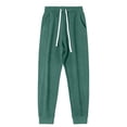 thumbnail image 5 of Men's Cotton Sweatpants, Elastic Waist Tapered Joggers Running Workout Gym Pants with Pockets | Zenithor,Army Green L, 5 of 9