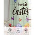 thumbnail image 6 of Spring Easter Bunny Sheer Curtains 39 Inch Length 2 Panels Set for Living Room/Bedroom, Green Wooden Red Floral Easter Eggs Kitchen Curtains Grommet Semi-Sheer Curtains Window Treatments 27.5"x39"x2, 6 of 7