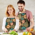 thumbnail image 5 of Pioneer Flower Floral Print Pattern Cotton Linen Apron with Pockets, Waterproof Adjustable, 33x27 Inch for Kitchen, Gardening, BBQ, Salon, 5 of 6