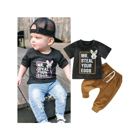 

Cathery Toddler Baby Boy Valentines Day Clothes Mr Steal My Heart Crewneck Sweatshirt Shirt Top Pants Summer Outfit