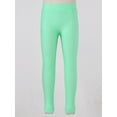 thumbnail image 5 of Aislor Girls Dance Yoga Leggings Footless Tights Flamingos Elastic Waistband Ankle Length Pants Size 3-14 Green 7-8, 5 of 7