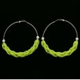 thumbnail image 2 of Mi Amore Hoop-Earrings Green/Silver-Tone, 2 of 4