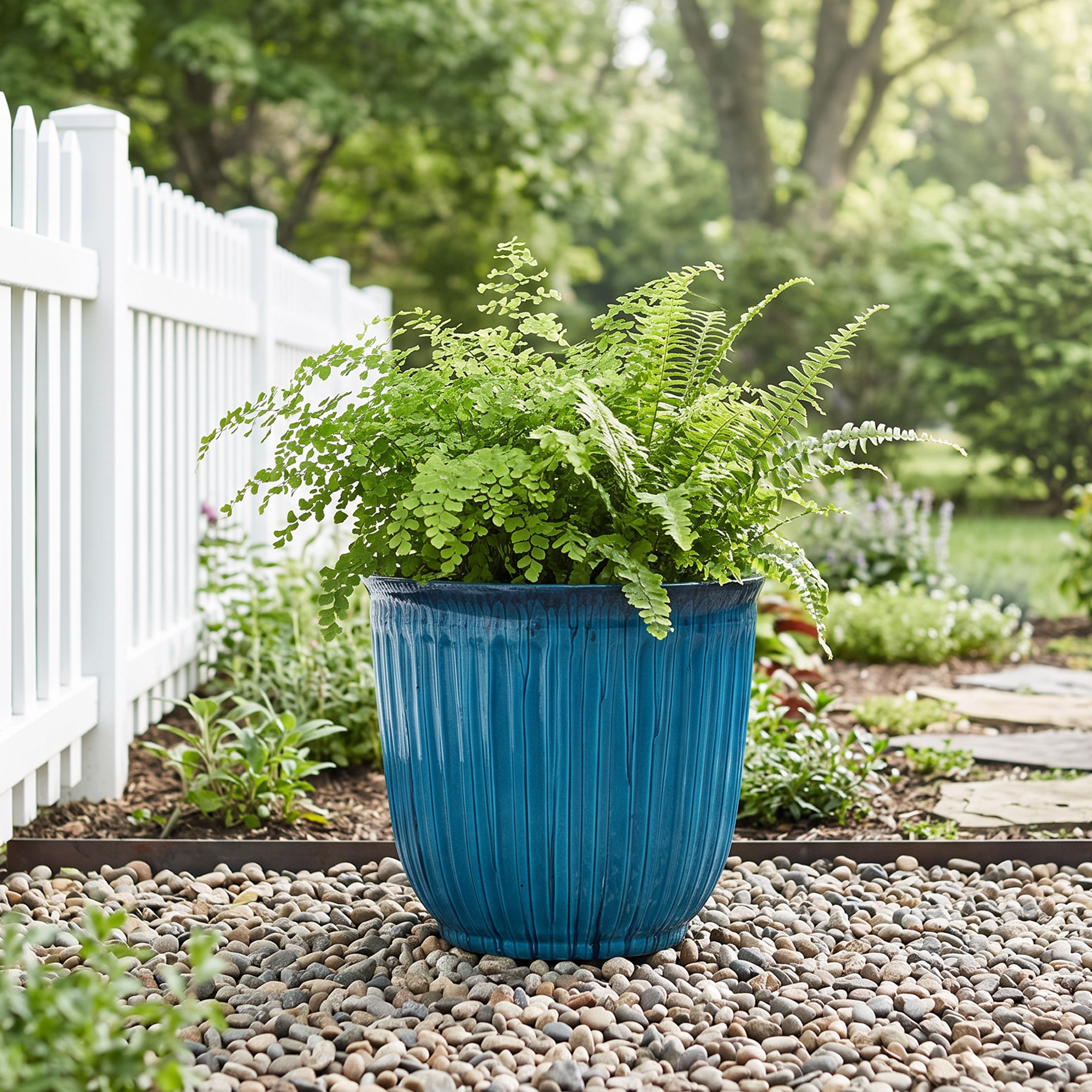 Better Homes & Gardens Kamala Round Planter, Aqua photo 2