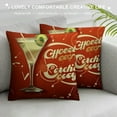 thumbnail image 3 of RUIYC Throw Pillows Covers Cushion Case Hour Retro Party Cocktail Glass Happy Vintage Design for Fall Couch Home Decor, 3 of 5