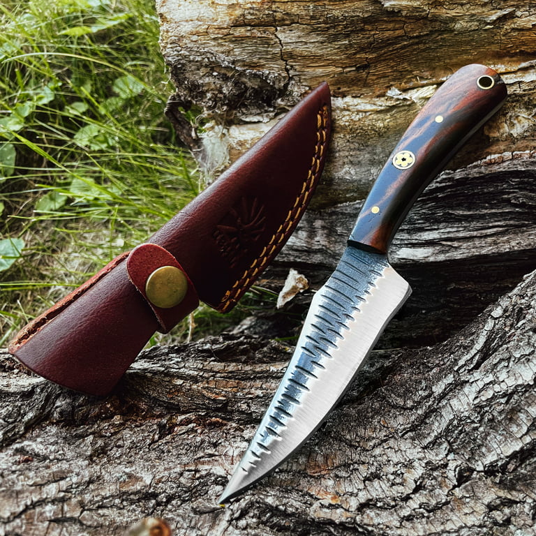 Custom Made Damascus Steel Fixed Blades Cowboy knife with Handmade