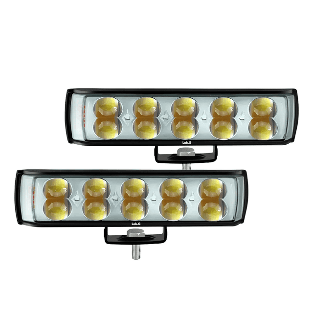 Par Faros Auxiliares Led De Lupa 6 Color Luz De Moto 44000lm 10 led Lab.G, Negro