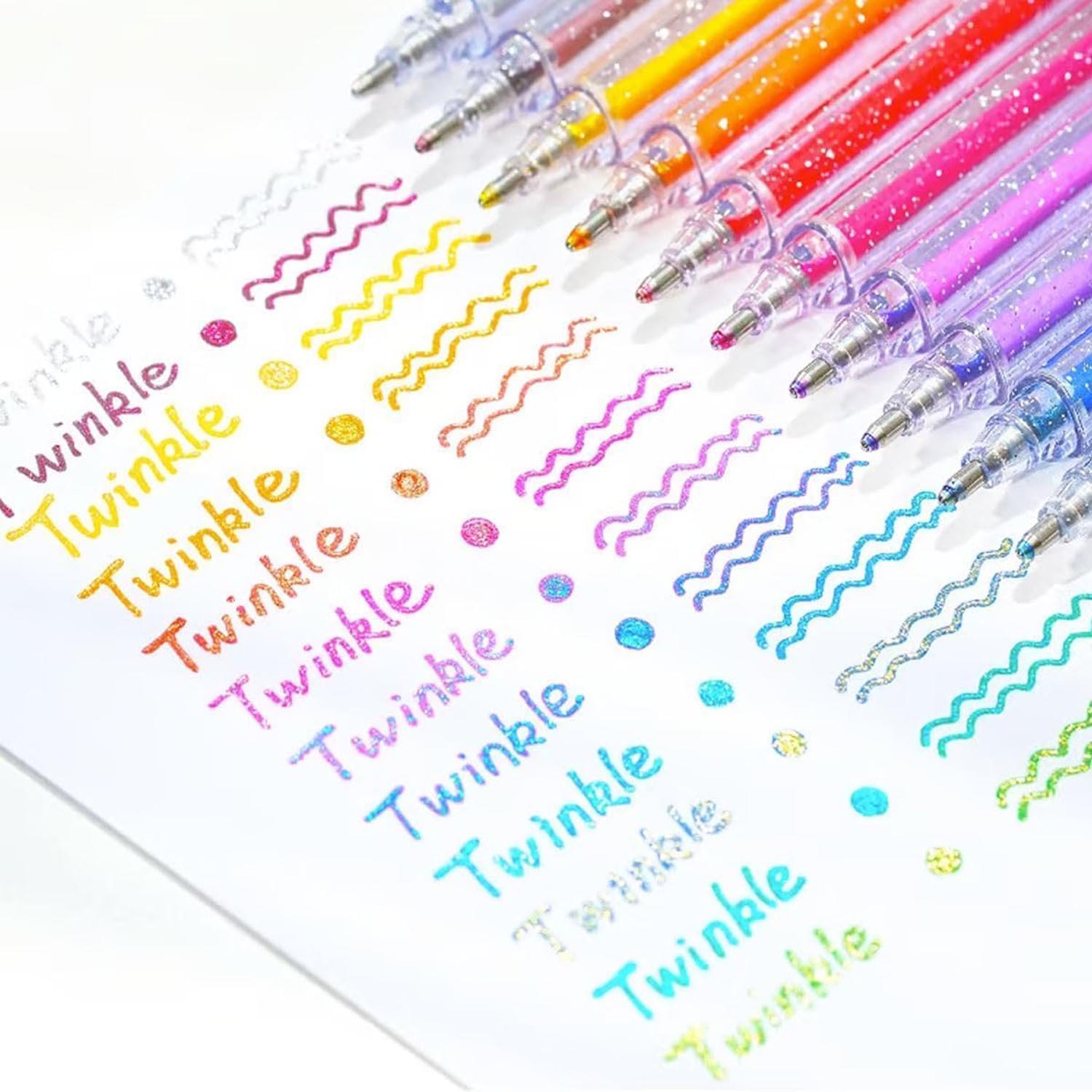 Implementarch Pens, Implementarch Glitter Gel Pen Set, Iridescent Glitters Gel Ink Pen Set, Gel Marker Set Colored Pen for Drawing 12PCS