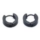 thumbnail image 4 of Par de pendientes de aro para hombre de acero de titanio de 4 mm x 9 mm, color negro, 4 of 4