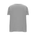 thumbnail image 5 of Htigea Summer Short Sleeve T Shirt for Women Asymmetrical V-Neck Tunic Tops Summer Basic Pullover Tees Dark Gray XL, 5 of 7