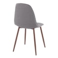 thumbnail image 6 of Lumisource Pebble Contemporary Chair in Walnut Metal and Charcoal Fabric - Set of 2, 6 of 8