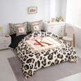 thumbnail image 2 of Catabedysis Alphabet Letters K 7 Pieces Full Size Bedding Sets,Modern Leopard Print Full Size Bed in a Bag,Black Reversible For Girls, 2 of 7