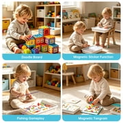 Funjoypals 6 IN 1 DIY Interlocking Block Building Sets for Kids, Educational STEM Construction Toys for Toddlers Boys Girls Ages 3+