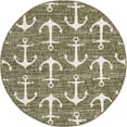 thumbnail image 4 of Unique Loom Outdoor Coastal Collection Area Rug - Ahoy (4' Round Green/Ivory), 4 of 7