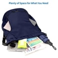 thumbnail image 4 of Qoosea Drawstring Backpack Waterproof Draw String Gym Bags with Shoe Compartment Side Mesh Pockets for Women Men, 4 of 7