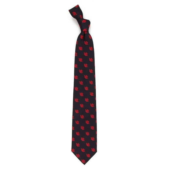 Men's Black Utah Utes Echo Woven Silk Tie