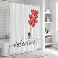 thumbnail image 5 of Valentine's Day Shower Curtain Set - Extra Long 72" x 96" Washable Bathtub Curtain with 12 Hooks, Valentines Gift Love Heart Balloon Waterproof Fabric Stall Shower Curtains for Bathroom/Bathtub, 5 of 6