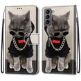 thumbnail image 2 of Allytech Galaxy S22 Case with Detachable Hand Strap, Slim PU Leather Flip Phone Case with Card Slots Holder Foldable Stand Magnetic Closure Cover for Samsung Galaxy S22 6.1" 2022, Cat, 2 of 2