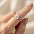 thumbnail image 3 of Jewelerix Classic Engagement Ring 10K Yellow Gold Vermeil Oval Cut Ring Solitaire Moissanite Ring, Anniversary Gift for Women, 3 of 5