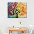 thumbnail image 2 of COMIO Large 4 Seasons Colorful Lucky Tree Painting Canvas Wall Art Abstract Contemporary Oil Paintings Giclee Prints for Home on Wall Living Room Decoration Ready to Hang 20x16in, 2 of 4
