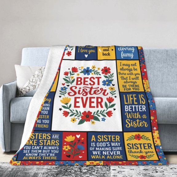 Sister Blanket, Big Sister Gift from Sisters, Birthday Valentine’s Day Christmas Present, Cozy Blanket for Women 50x40