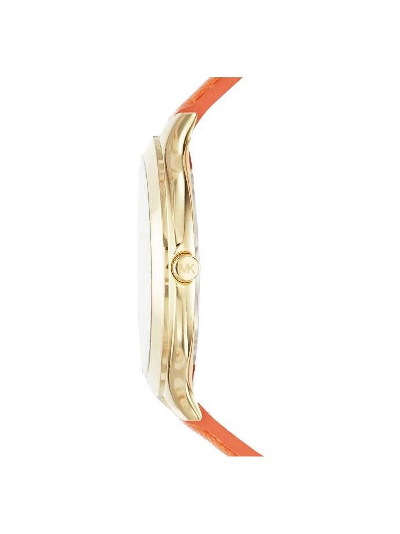 Michael Kors MK2275 Slim Runway Gold-tone Orange Leather Strap Women\'s Watch Michael Kors Women main image 2