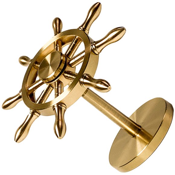 OULII Brass Rudder Figurine Nautical Enthusiasts Home Decor 1Pack