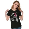 thumbnail image 3 of Cancer Sucks Breast Awareness Quote Womens Slim Fit Graphic Tee Brisco Brands M, 3 of 5
