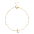 thumbnail image 2 of Brilliance Fine Jewelry Sterling Silver 14kt Gold Plated Cubic Zirconia Initial L Bracelet, 6.5" + 1" Extension, 2 of 4