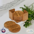 thumbnail image 6 of Modern Inspirational 6pc Bamboo Coaster Set 4.5x4.5 Greatest Blessings, 6 of 28