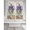 thumbnail image 2 of Purple Lavender Living Room Curtains 2 Panel, Spring Floral Daisy Butterfly Leaves Beige Cafe Window Treatment, Extra Long Farmhouse Bedroom Bathroom Kitchen Curtains Drapes 104"x72", 2 of 6