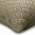 thumbnail image 2 of The HomeCentric Pillow Case Zip, Grey Pack of 2, 14x14 inch (35x35 cm) Pillow Covers, Linen Zardozi Embriodery Beaded Throw Pillows For Sofa, Geometric Modern Style Easter - Diamonds And Silver, 2 of 5
