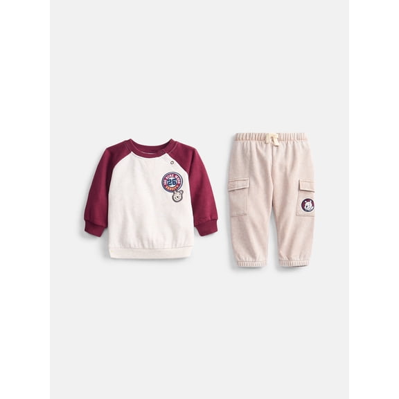 Winnie the Pooh Baby Boys Sweatshirt and Cargo Jogger Sweatpants, 2 Piece, Sizes 0/3M-24M