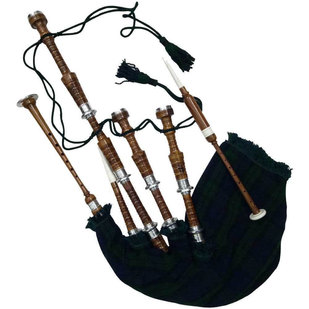 Great Highland Black Watch Scottish Bagpipe with practice chanter tutor