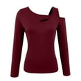 thumbnail image 3 of MHFRRA Camiseta Térmica de Manga Larga Estilo Otoño-Invierno para Capa Base Ajustada. Vino, 3 of 4