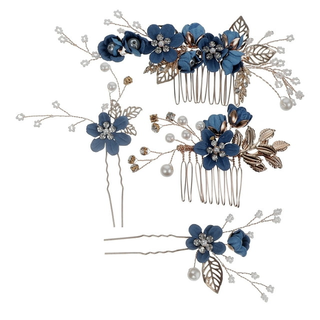 GOOHOCHY 1 juego de peineta de flores para el pelo, horquilla para el pelo de novia, accesorios para el pelo de boda