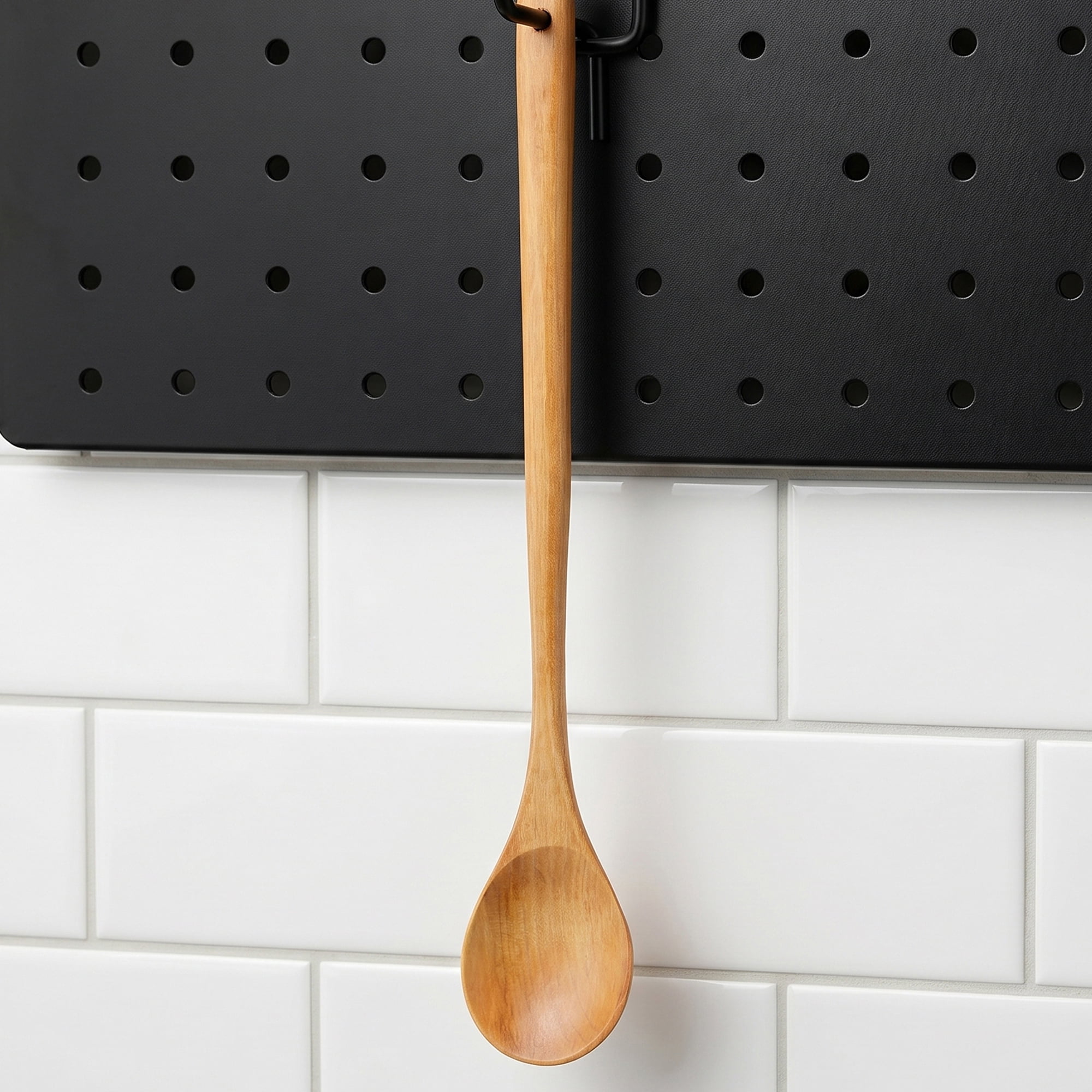 Unique Bargains Non Stick Pans Heat Resistant Handle Wood Spoon Brown B 13" x 2"