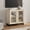 Beige, variant on WAMPAT Modern TV Stand with Glass Doors for 32-40 inch TVs, Entertainment Center TV Console with Adjustable Shelves for Living Room, Bedroom, Brown
