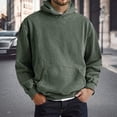 thumbnail image 2 of Classic Washed Minimalist Solid Color Hoodie Jacket Relaxed Fit Pullover For Men And Adults Casual Wear Oversized Pullover Long Sleeve Crewneck Casual Tops, 2 of 5