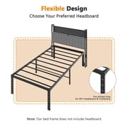 Zimtown 12 inch Twin Size Bed Frames Heavy Duty, Metal Platform Bed No Box Spring Needed, Black