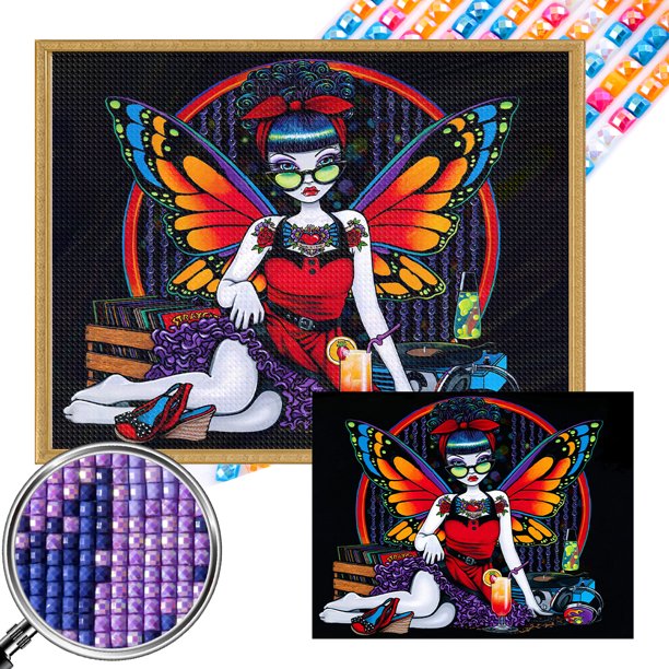 Kit 5D DIY Cuentas Cuadradas Completas Taladro AB Mariposa 45x55cm FLhrweasw